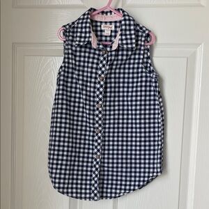 Cat & Jack Navy and White Checkered Sleeveless Shirt